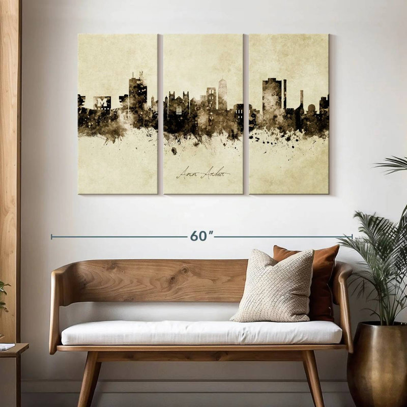 Rorry Ann Arbour Michigan Skyline II, 32" H x 50" W