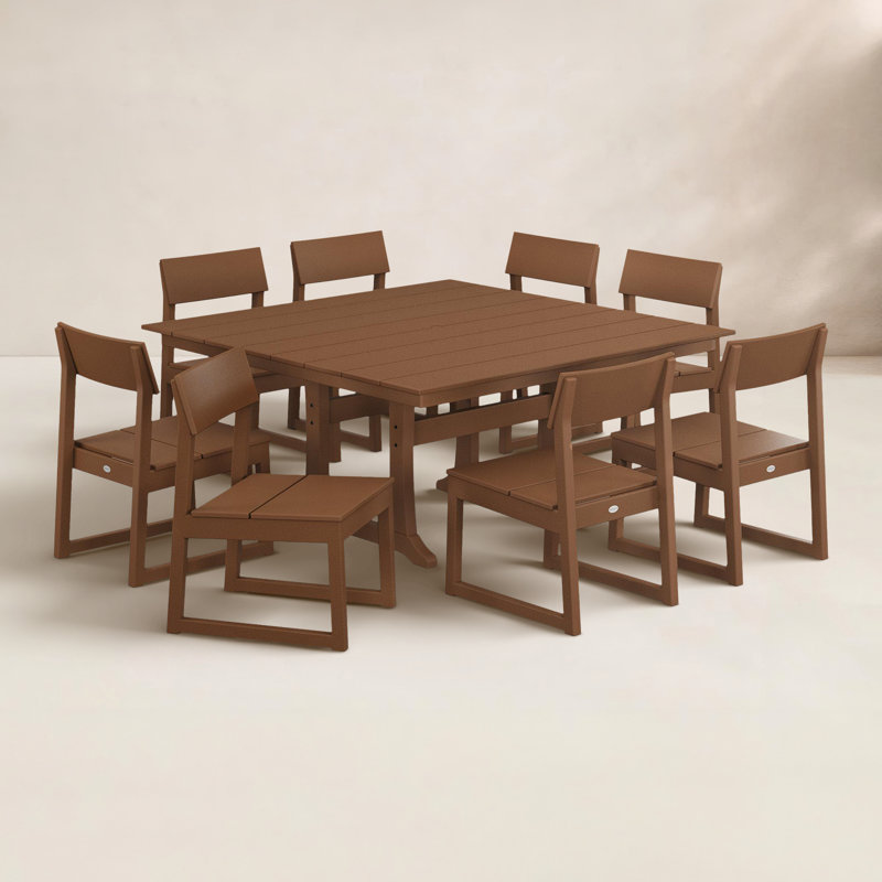 Ensemble de salle à manger rectangulaire pour 8 personnes 59,5 po Edge, Teck