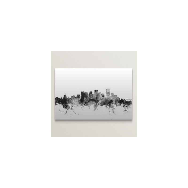 «Edmonton Canada Skyline» par Francy, impression, Toile, H 32 po x l 48 po x P 1,5 po
