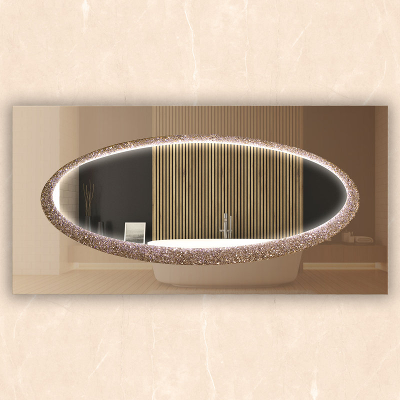 Vita Flat Glass Lighted Mirror, 63" x 31.5"