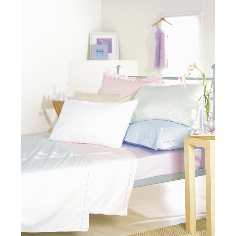 Plain Dye 200 TC Egyptian-Quality Cotton 100% Cotton Plain Weave Pillowcase - Set of 2, White