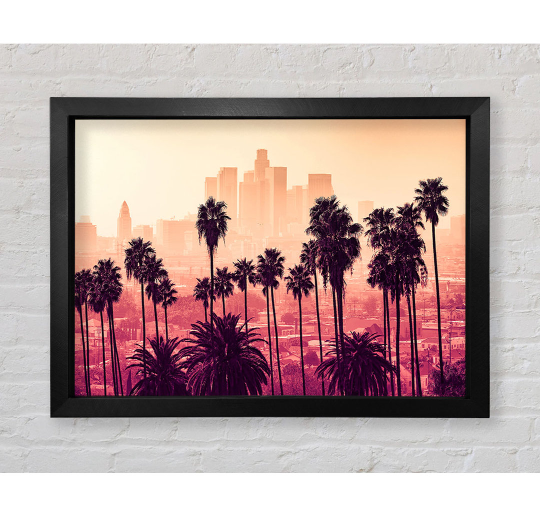 City Through The Palm Trees - Einzelne Bilderrahmen Kunstdrucke