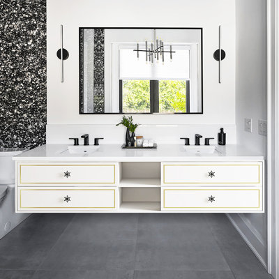 96'' Wall Mounted Double Bathroom Vanity Base Only