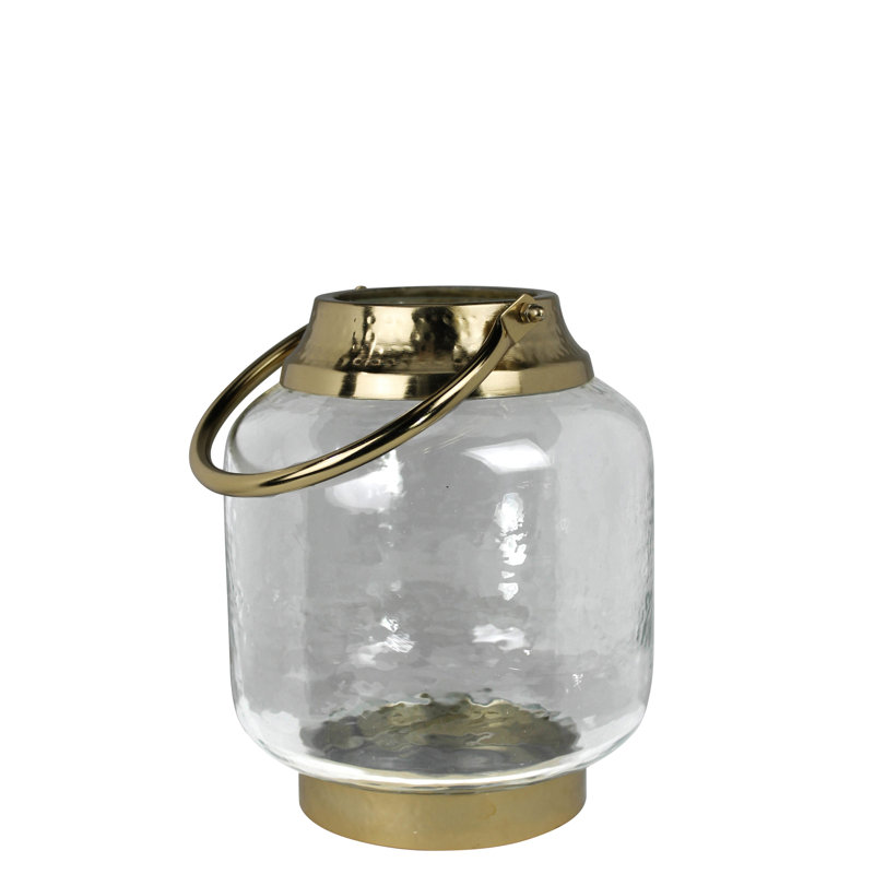 Lantern With Brass Handle  5” Drop Handle