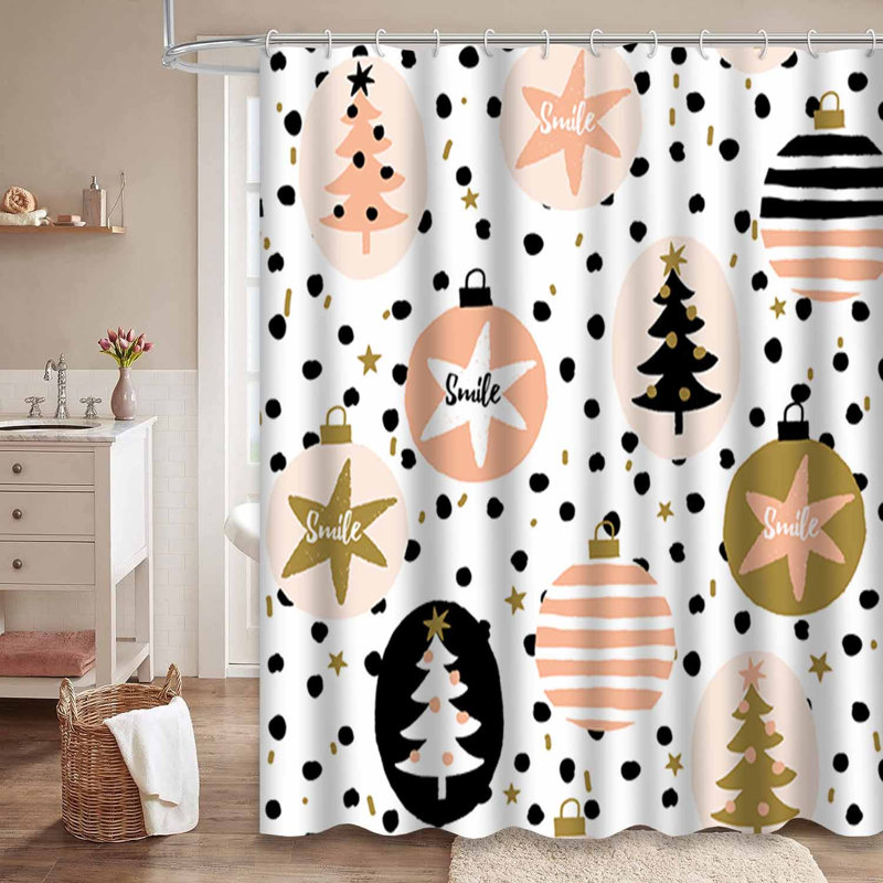 Rideau de douche Winter Christmas, L 72 po x l 84 po
