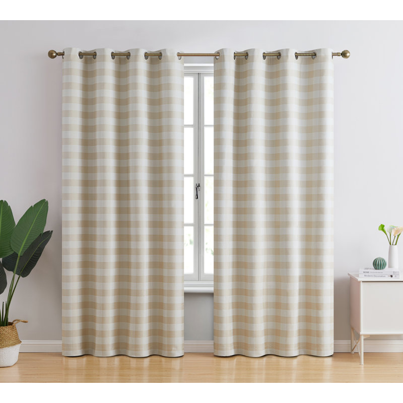 Belmoor Curtain Pair, Beige, 52" W x 96" L