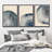 Navy Blue Wood Tree Ring Framed On Canvas 3 Pieces Print-91874707-91874703