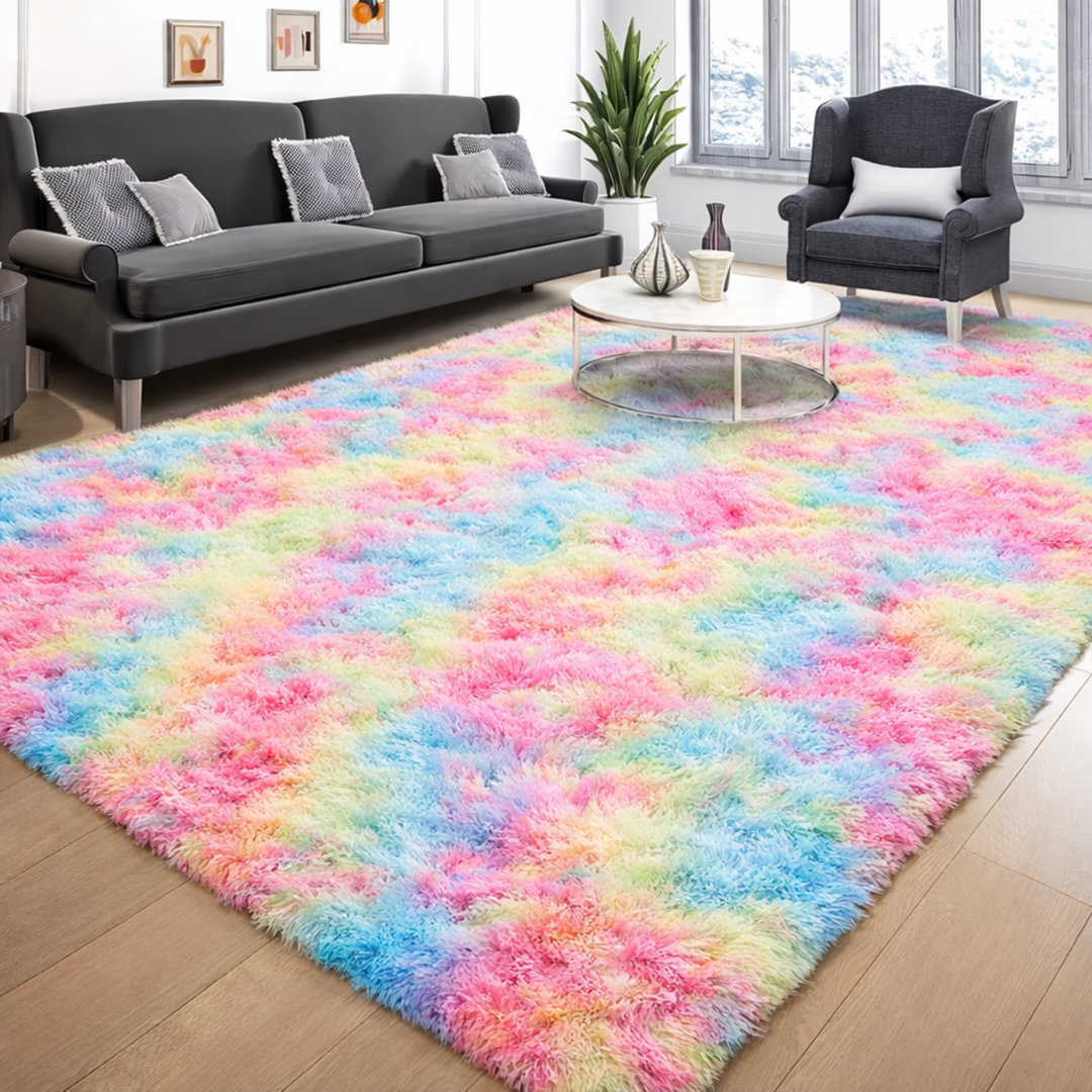 Solid Colour Shag 140cm X 200cm Area Rug