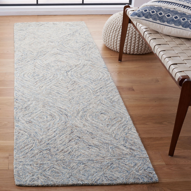 Treva Hand Tufted Wool Geometric Rug, Runner 2'3" x 8'