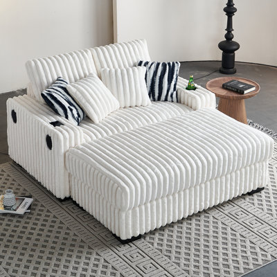 61.42''W Modular Upholstered Fabric Loveseat And Ottoman Set