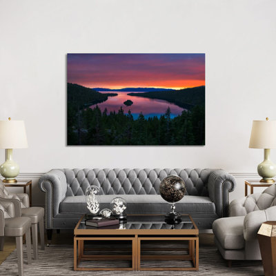 Serene Sunrise Over Lake Tahoe's Emerald Bay - Wall Art Print - Framed Canvas