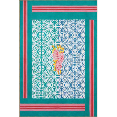 Modern Floral Patterned Woven Base Rug
