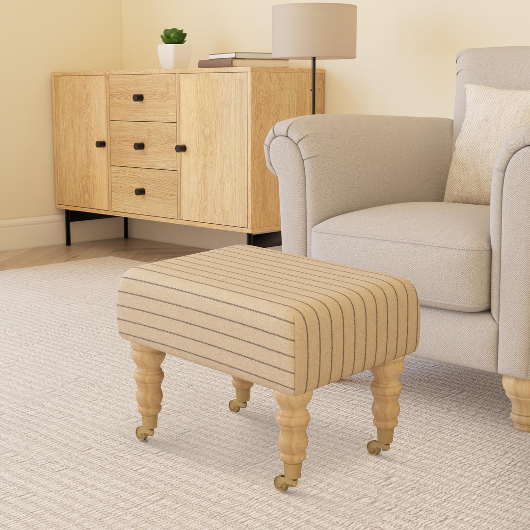 Autryville Wood Caster Leg - Pinstripe Wool