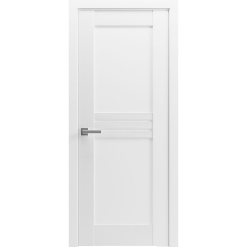 Porte française solide pré-suspendue / Mela 7444 / poignée simple à panneau régulier / portes de chambre à coucher modernes pour salle de bain