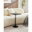 Panneau de fibres à densité moyenne avec pieds en métal, carré, situé dans l'espace de vie et le salon, table basse, bureau d'ordinateur, noir, P 15,74 po x H 23,77 po