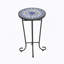 Table d'appoint de patio, bleu et noir