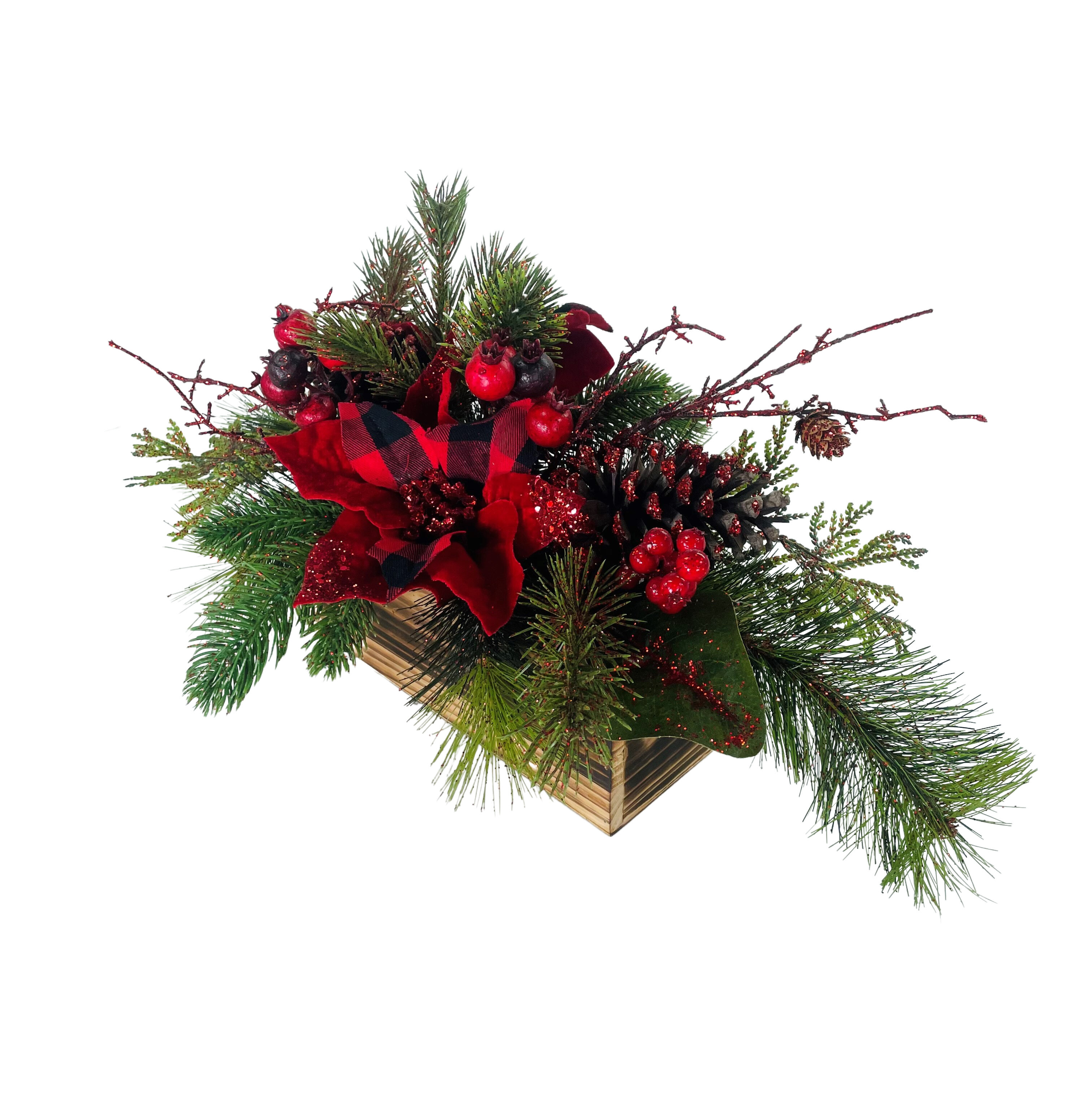 The Holiday Aisle 5 Stems Artificial Poinsettia Floral Arrangement