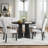 5-Piece Round Dining Table set, 43-Inch Modern Dining Table and 4 Upholstered Chairs-1734273644-1734273645