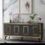 Console moderne de 59,1 po x 15,7 po x 15,7 po | 100% panneau de particules enduit de mélamine, épaisseur: 0,7 pouce | Conception géométrique élégante, parfaite pour le vestibule ou le salon, mobilier de maison durable et élégant-1427749637