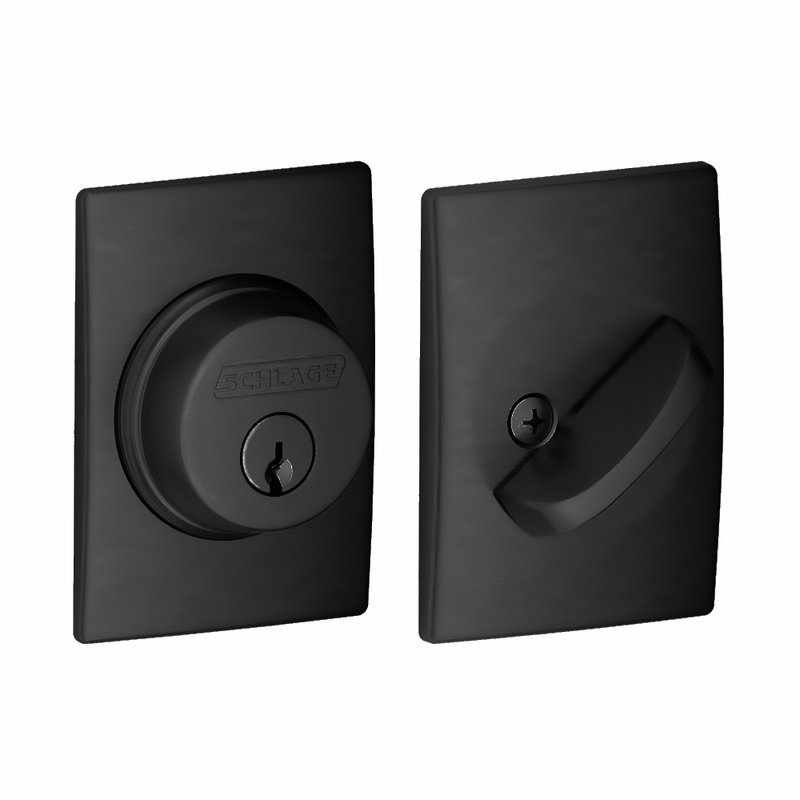 Single Cylinder Deadbolt with Century Trim, Matte Black