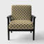 Fauteuil d'appoint rembourré style Mid-Century à pois dorés Hajrat