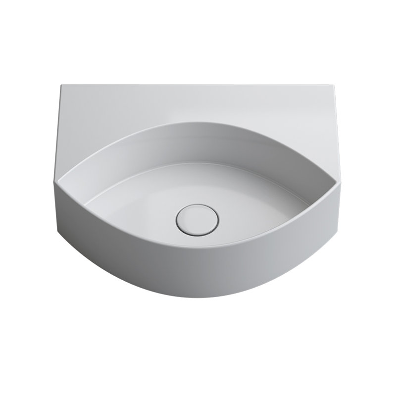 Occhio 19.8'' L Bathroom Sink, No Hole, Glossy White