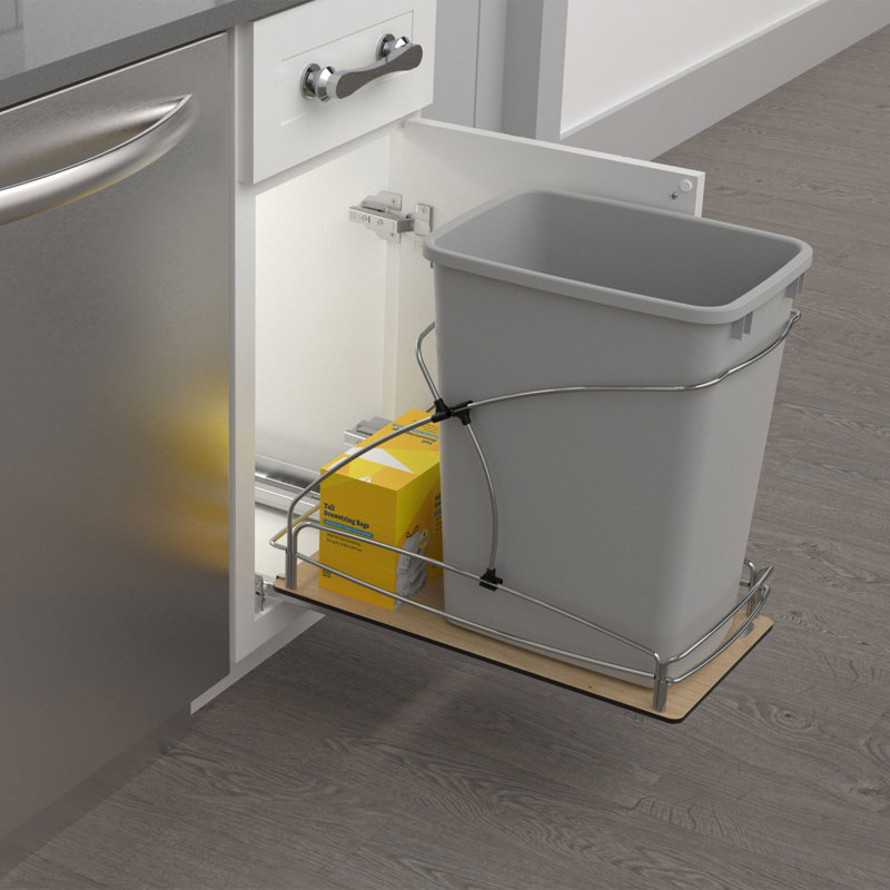 Rev-A-Shelf Poubelle escamotable, gris, 54WC-1535SC-17-1, 8,75 gallons, H 19,47 po x l 11,5 po x P 11,45 po, 1