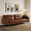 86.61" Oiled Leather Sectional Sofa, 3 Seater Recliner Sofa With Modern Design, Comfortable And Stylish Living Room Furniture
