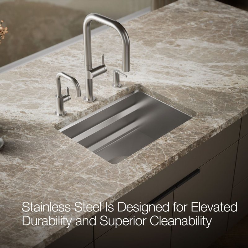 Prolific 23" x 17-3/4" x 10" Under-Mount Single-Bowl Kitchen Sink with Accessories