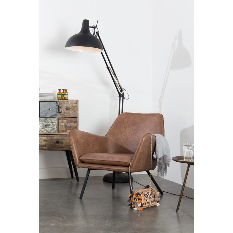 Bon Lounge Chair, Brown Faux Leather