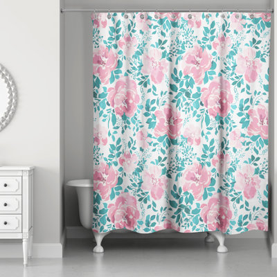 Rideau de douche simple à motif floral Daijon Meda