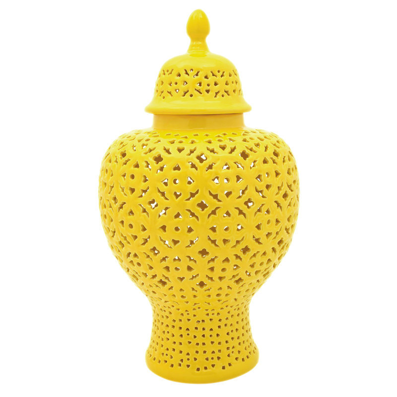 Pot à gingembre en porcelaine Largent, Jaune
