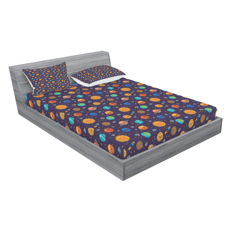 Space Microfiber Sheet Set, Queen Sheet Set with Fitted Sheet