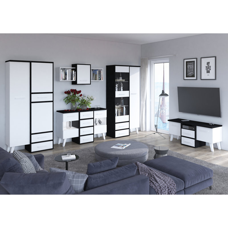 Prine 2 Door Manufactured Wood Wardrobe, Black