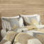 Édredon jaune pour lit double / grand, literie en coton imprimé, 2 taies décoratives incluses, édredon 3 pièces pour lit double / grand, coton, avec-118740105