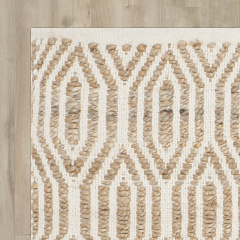 Gilchrist Geometric Handmade Flatweave Jute/Sisal Natural Area Rug, Round 6'