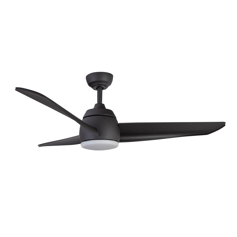 Thalia Smart LED Downrod Ceiling Fan, Matte Black, Matte Black