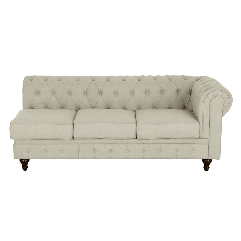 Garett Upholstered L-Shaped Sectional, Beige, Right Hand Facing