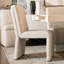 Bounty - tissu beige moderne + chaise de salle à manger en laiton antique
