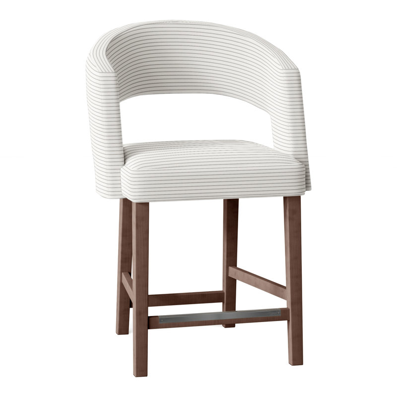 Bryant Upholstered Counter Stool, Walnut, Perigold Birchbox Tuxedo