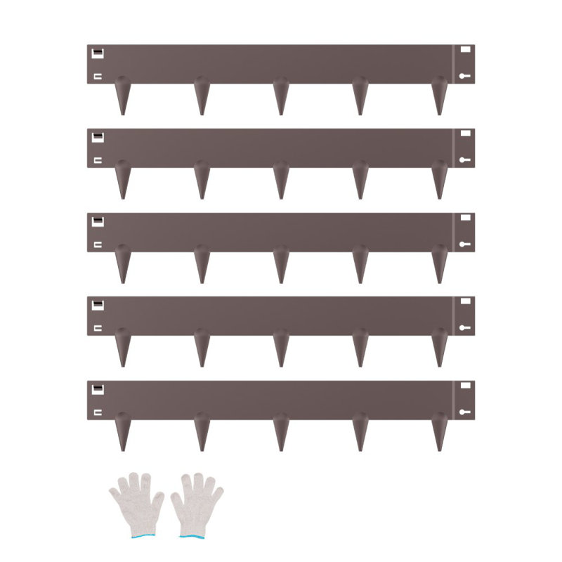 Galvanised Steel Lawn Edging, 18.3cm H x 99.1cm W, Brown