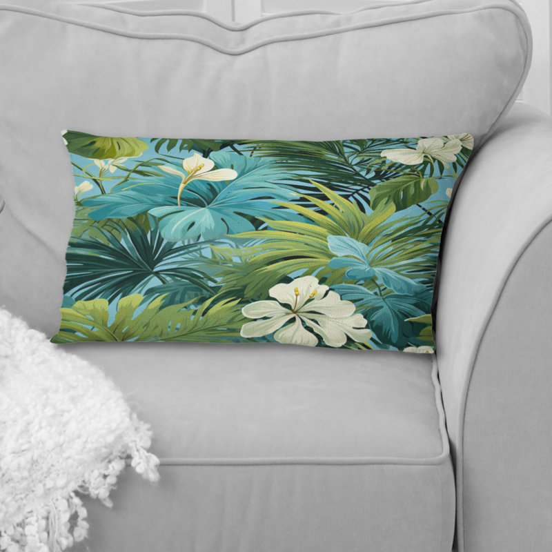 Coussin Azur et vert Tropical