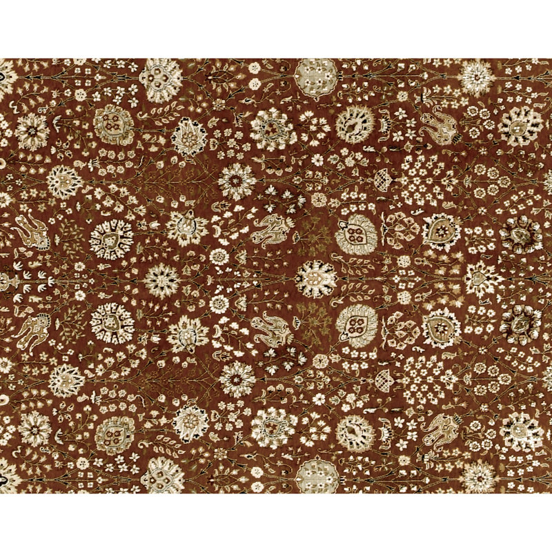 Tapis rouille et sauge de haute qualité noué à la main, Rectangulaire 3 pi x 5 pi
