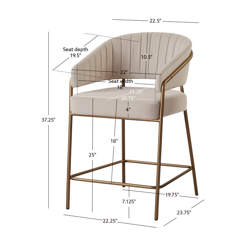 Sheriden Upholstered Counter Stool, Beige