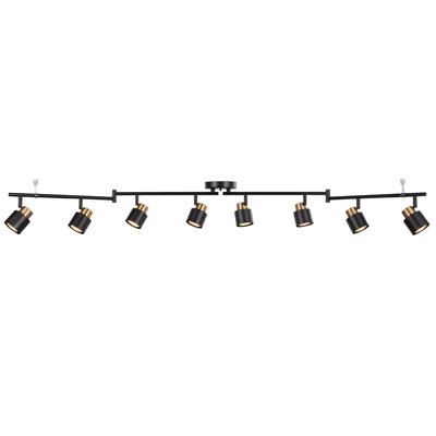 8-Light Adjustable Heads Foldable Track Lighting Kit