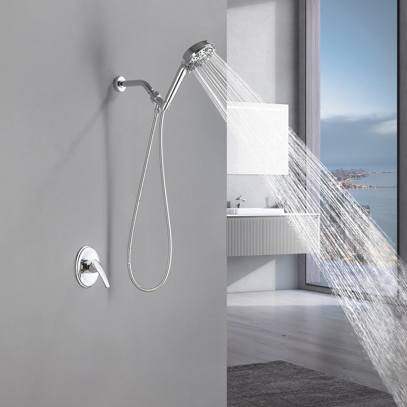 Shower Faucet Set With 7 Functions Handheld Shower Head Filter Shower Combo Set Shower System Shower Trim Kit, Chrome