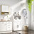 Bathroom Wall Cabinet with Double - Door, Bottom Shelf, Wavy - Patterned Doors, Adjustable Inner Shelf, Easy Installation, Natural Wood