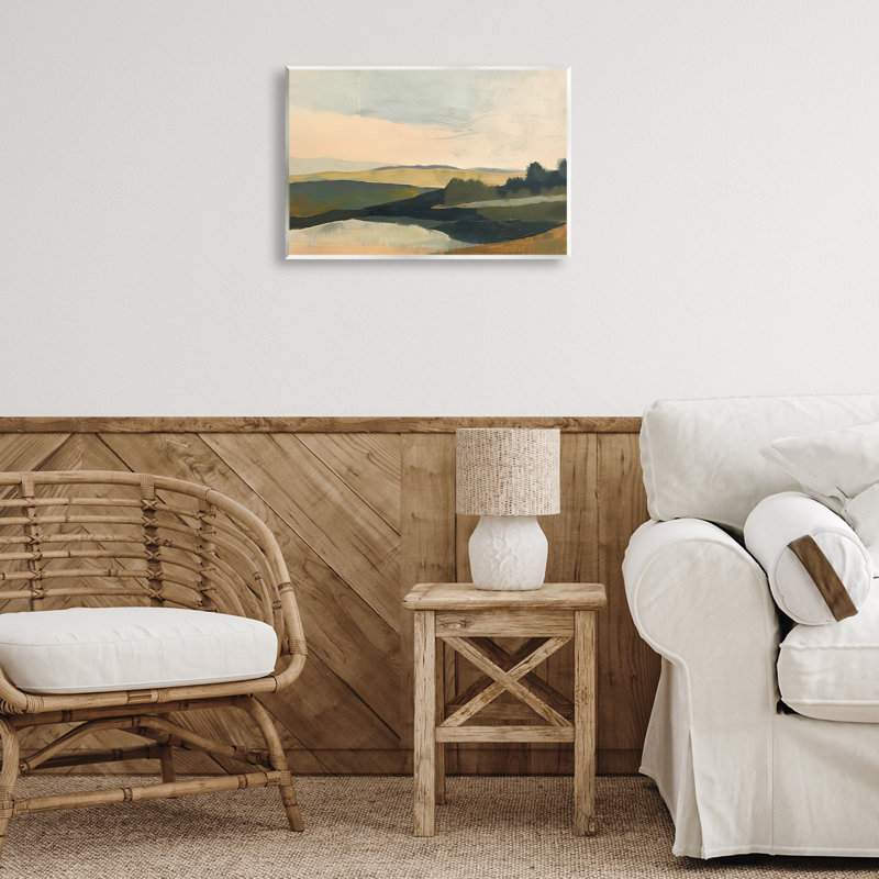 «Green Hills», peinture sur bois par Irena Orlov, H 13 po x l 19 po