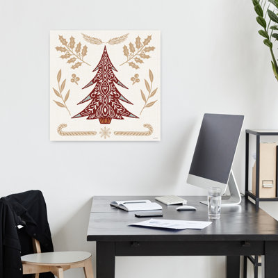 Art contemporain de couleur Ix avec arbre de Noël