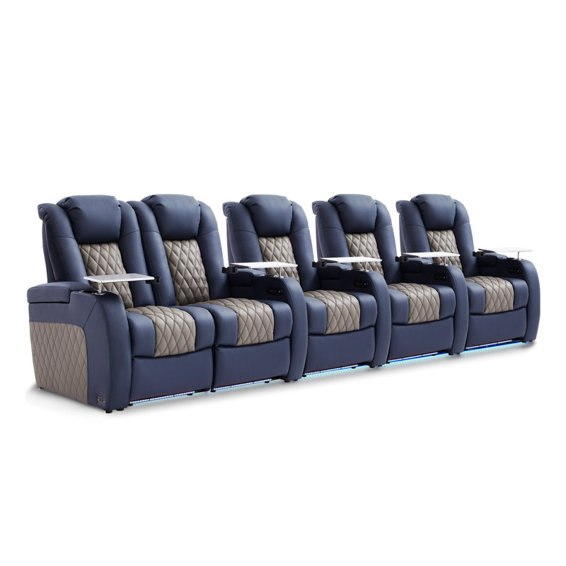 Canapé électrique Fauteuil inclinable électrique Zero Gravity, Noir / chameau, H 42,5 po x l 145 po x P 40 po, 5